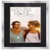 10x15 Frame Silver Wood with Black Mat | 12x17 Frame Matted to 10x15 | Display Your Photo Under UV Acrylic Shatter Guard Front, with Foam Board Backing and Wall Hanging Hardware - Solid Wood Frame view 1