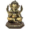 Brass Ganesha Statue Sculpture Idol Figurine 8" Antique Traditional Indian Home Dcor Accents view 1