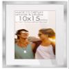 10x15 Frame Silver Wood with White Mat | 12x17 Frame Matted to 10x15 | Display Your Picture Under UV Acrylic Shatter Guard Front, with Foam Board Backing and Wall Hanging Hardware - Solid Pine Frame view 1