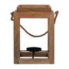 8"Lx8"Wx11"H, Lantern Candle Holder, Wood Brown Finish, Open Sides Design with Rustic Charm for Home Decor and Ambient Lighting Settings view 1