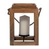 8"Lx8"Wx11"H, Lantern Candle Holder, Wood Brown Finish, Open Sides Design with Rustic Charm for Home Decor and Ambient Lighting Settings view 2