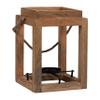 8"Lx8"Wx11"H, Lantern Candle Holder, Wood Brown Finish, Open Sides Design with Rustic Charm for Home Decor and Ambient Lighting Settings view 3