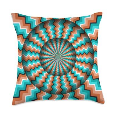 Cool Optical Illusion Crazy Vibrant Colors Design Throw Pillow