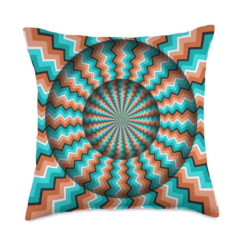 Cool Optical Illusion Crazy Vibrant Colors Design Throw Pillow