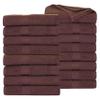 Ample Decor Bath Towels Pack of 16 600 GSM 100% Cotton, Absorbent Soft Premium Quality Machine Washable, Oeko Tex Certified, for Bathroom, Hotel, Spa, Gym, Kitchen - Brown - 30 X 54 Inch view 1