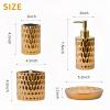 Bathroom Accessories Set Complete, Ceramic 4 Piece Bathroom Set Accessories Bath Accessories Set Complete Soap Dispenser Set with Toothbrush Holder, Soap Dispenser, Tumbler and Soap Dish,Golden view 2