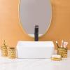 Bathroom Accessories Set Complete, Ceramic 4 Piece Bathroom Set Accessories Bath Accessories Set Complete Soap Dispenser Set with Toothbrush Holder, Soap Dispenser, Tumbler and Soap Dish,Golden view 4