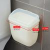 YUHUAWF Trash Garbage Can Seamless Sticker Trash Can Trash Can Kitchen Storage Bin Free Perforated Seam Wall-Mounted Trash Can Storage Rack with Lid view 3
