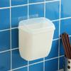 YUHUAWF Trash Garbage Can Seamless Sticker Trash Can Trash Can Kitchen Storage Bin Free Perforated Seam Wall-Mounted Trash Can Storage Rack with Lid view 4