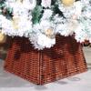 Blissun Christmas Tree Collar, Plastic Rattan Xmas Tree Ring, Farmhouse Christmas Tree Collar, Christmas Tree Skirt for Artificial Christmas Trees Decoration, Red & Black view 3