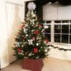Blissun Christmas Tree Collar, Plastic Rattan Xmas Tree Ring, Farmhouse Christmas Tree Collar, Christmas Tree Skirt for Artificial Christmas Trees Decoration, Red & Black view 4