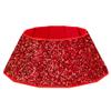 Blissun Christmas Tree Collar, Sequin Christmas Tree Skirt, Foldable Tree Ring, Xmas Tree Stand Base Cover for Christmas Tree Decoration, Round Red view 1