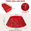 Blissun Christmas Tree Collar, Sequin Christmas Tree Skirt, Foldable Tree Ring, Xmas Tree Stand Base Cover for Christmas Tree Decoration, Round Red view 2