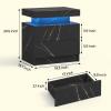 Bingoday LED Nightstand LED Bedside Table with 2 Drawers, Wooden Cabinet Unit with LED Lights for Bedroom, End Table Side Table for Bedroom Living Room view 2