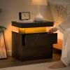 Bingoday LED Nightstand LED Bedside Table with 2 Drawers, Wooden Cabinet Unit with LED Lights for Bedroom, End Table Side Table for Bedroom Living Room view 4