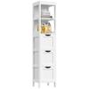 Yaheetech Bathroom Tall Cabinet, Slim Storage Cabinet, Narrow Freestanding Floor Cabinet with 3 Drawers & 2 Shelves, Linen Tower for Small Space, 12" D x 12" W x 56" H, White view 1