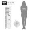 Yaheetech Bathroom Tall Cabinet, Slim Storage Cabinet, Narrow Freestanding Floor Cabinet with 3 Drawers & 2 Shelves, Linen Tower for Small Space, 12" D x 12" W x 56" H, White view 3