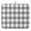 Gray Check Plaid Dish Drying Mats for Kitchen Counter, Geometric Grey White Microfiber Absorbent Dish Drainer/Rack Mat, Reversible Hangding Quick Drying kitchen Drying Mat, 18x24inch Machine Washable view 1
