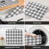 Gray Check Plaid Dish Drying Mats for Kitchen Counter, Geometric Grey White Microfiber Absorbent Dish Drainer/Rack Mat, Reversible Hangding Quick Drying kitchen Drying Mat, 18x24inch Machine Washable view 4