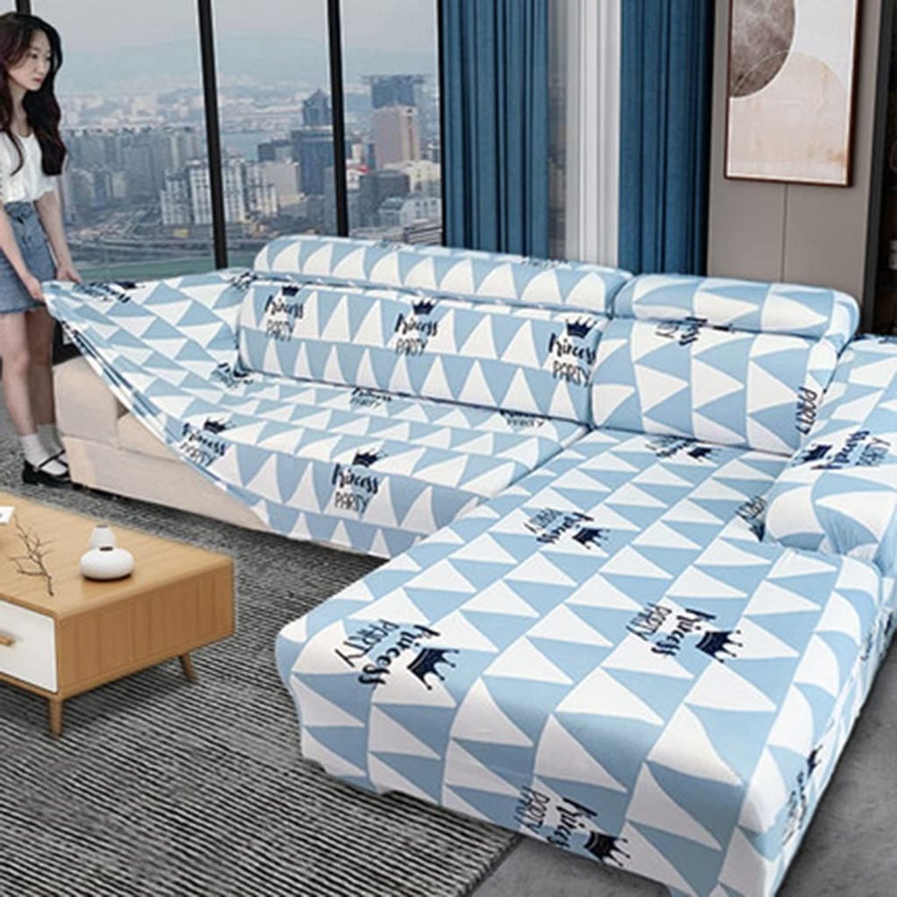VEAIA Sectional Sofa Covers for Dogs Living Room L U Shape Right Side Stretch Elastic L-Type Sofa Slipcovers 1 2 3 4 Seat Couch Slipcover Shaped Chaise Recliners Sofa Protector