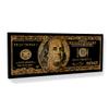 100 Bill Gold Canvas Art - Hundred Benjamin Franklin Money Cash Home Decor Print Poster Painting Small 20x8'' / 0.75'' | Sense, Gold Frank view 1