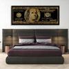 100 Bill Gold Canvas Art - Hundred Benjamin Franklin Money Cash Home Decor Print Poster Painting Small 20x8'' / 0.75'' | Sense, Gold Frank view 2