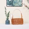 MEUMITY 2 PCS Wicker Woven Flower Basket, Country Wedding Basket with Handle Flower Girl Baskets with Ribbons and Bows for Wedding Home Party Photography DIY(White) view 2