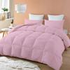 5pc All Season Down Alternative Oversized King Plus Comforter Box Stitched Oversized King Plus-128"x120" Baby Pink Duvet Insert 600 GSM view 1