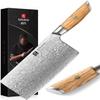 XINZUO Cleaver Knife 7.5 Inch, 73 Layer Damascus Steel Powder Steel Core Chinese Chef's Knife, Multifunction Vegetable Meat Slicing Knife with Olive Wood Handle -Lan Series view 1