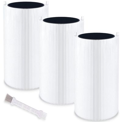 Blue Air 411 Replacement Filter Compatible with Blueair 411 Genuine, Blue Pure 411+,411 Auto & Mini, Efficient Dust Dander Filter&Odor Smoke Activated Carbon Filter, 1 Cleaning Brush(3 Pack Filters)