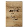 Alioyoit Retro Rustic Style Wooden Wall Hanging Art Office Decor Wooden Wall Hanging Art Love Quotes Please Take a Succulent and Let Love Grow Wood Signs 8x12inch view 1