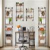 YMYNY Industrial Pipe Ladder Shelf, 6-Tier Wall Mounted Bookcase with Metal Frame, 78.7" Open Bookshelf, Multifunctional Storage Rack for Home Office, Living Room, Plant Stand, Rustic Brown, RF-TM018 view 2