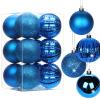 3.15" Navy Blue Christmas Ornaments 12 Pcs Shatterproof Christmas Ball Ornaments Set Large Blue Ornament for Xmas Tree Halloween Holiday Party view 1