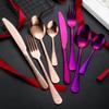 24 Piece Silverware Set for 6, Stainless Steel Silverware Set, Modern Hammered Flatware Set, Knife/Fork/Spoon & Long Teaspoon Mirror-Polished Dishwasher Safe Cutlery view 4