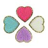 NUOBESTY 4pcs Polyester Heart Patches for Clothes Hats Bags Adorable Decorative Appliques Adhesive Backing for Easy Application view 3