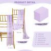 10ft Chiffon Table Runners Pack of 10 Light Purple Gauze Table Swags Bridal Shower Party Sheer Cake Table Fabric for Spring Reception Tables view 3