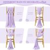 10ft Chiffon Table Runners Pack of 10 Light Purple Gauze Table Swags Bridal Shower Party Sheer Cake Table Fabric for Spring Reception Tables view 4
