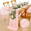 10 Feet Chiffon Table Runner Light Peach 10 Packs 14x120 Inches Chiffon Table Fabric for Spring Wedding Ceremony Baby Shower Party Table Decoration view 2