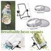 Lulonpon 2pcs Sprouts Growing Jar Kit, Wide Mouth Quart Mason Jars with Stainless Steel Screen Sprout Lids, 86mm,1000ml,Stand,Tray and Canning Brush,Seed Sprouter Set for Broccoli, Alfalfa, Mung Bean view 4