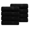 Ample Decor Hand Towel 18 X 28 Inch Pack of 8 600 GSM 100% Cotton,Oeko Tex Certified Soft Absorbent Thick Durable Premium Quality, for Hotel, Bathroom,Spa, Daily Use,Gym -Machine Washable-Black view 1