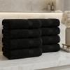 Ample Decor Hand Towel 18 X 28 Inch Pack of 8 600 GSM 100% Cotton,Oeko Tex Certified Soft Absorbent Thick Durable Premium Quality, for Hotel, Bathroom,Spa, Daily Use,Gym -Machine Washable-Black view 2