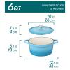 vancasso 6 QT Enameled Cast Iron Dutch Oven With Lid - Round Blue Pot With Non-Stick Enamel Coating for Bread Baking view 2