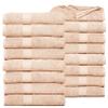 Ample Decor Bath Towels Pack of 16 600 GSM 100% Cotton, Absorbent Soft Premium Quality Machine Washable, Oeko Tex Certified, for Bathroom, Hotel, Spa, Gym, Kitchen - Beige - 30 X 54 Inch view 1