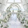 RNCOZE 2PCS Wedding Flower Girl Basket, White Flower Girl Basket with Lace Flowers and Bowknots, Petals Storage Basket Fairy Flower Collection for Flower Girls Wedding Party view 2