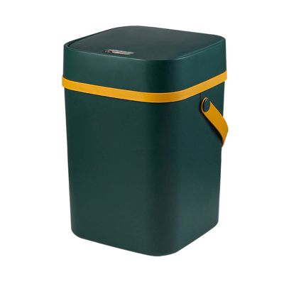 DWLOMHE Plastic Rectangular Trash/Garbage, Trash Bin for Bathroom, Automatic Touchless Infrared Motion Sensor Trash Can Combo Set, for Home Office Indoor Outdoor