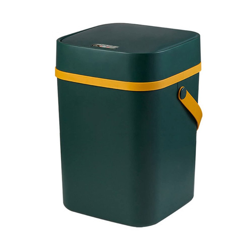DWLOMHE Plastic Rectangular Trash/Garbage, Trash Bin for Bathroom, Automatic Touchless Infrared Motion Sensor Trash Can Combo Set, for Home Office Indoor Outdoor
