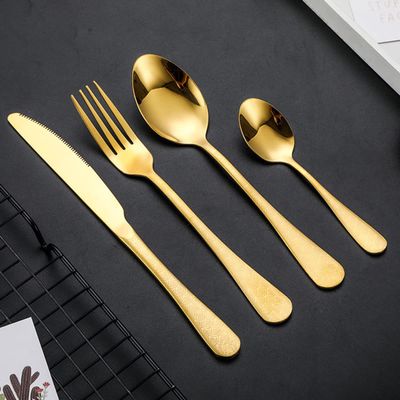 24 Piece Silverware Set for 6, Stainless Steel Silverware Set, Modern Hammered Flatware Set, Knife/Fork/Spoon & Long Teaspoon Mirror-Polished Dishwasher Safe Cutlery
