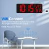 XREXS Large Digital Wall Clock WiFi Sync, 16.5 in Large Display Wall Clock with Temperature/Date/Week, LED Big Digital Timer Clock with Remote Control, Alarm Clock for Home and Office, Auto-dimming view 2