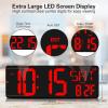 XREXS Large Digital Wall Clock WiFi Sync, 16.5 in Large Display Wall Clock with Temperature/Date/Week, LED Big Digital Timer Clock with Remote Control, Alarm Clock for Home and Office, Auto-dimming view 3