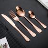 24 Piece Silverware Set for 6, Stainless Steel Silverware Set, Modern Hammered Flatware Set, Knife/Fork/Spoon & Long Teaspoon Mirror-Polished Dishwasher Safe Cutlery view 1